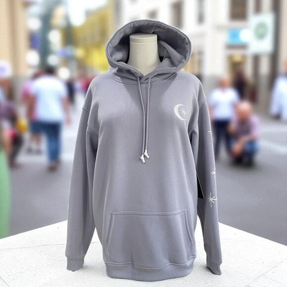 Lilac Star Moon Hoodie Love Believe Hope Cozy Soft Girl Vivere La Vie M - Picture 1 of 11